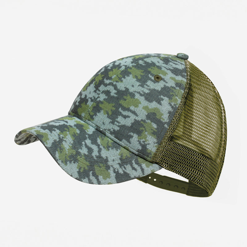 Rendered image of a green camo mesh cap