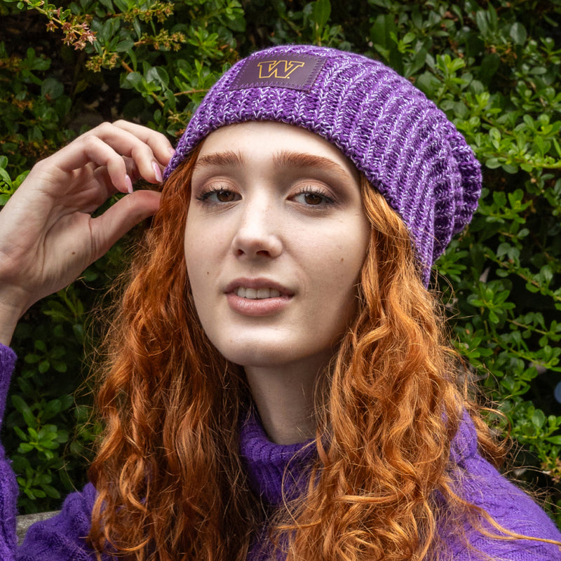 University of Washington Purple and White Speckled Beanie