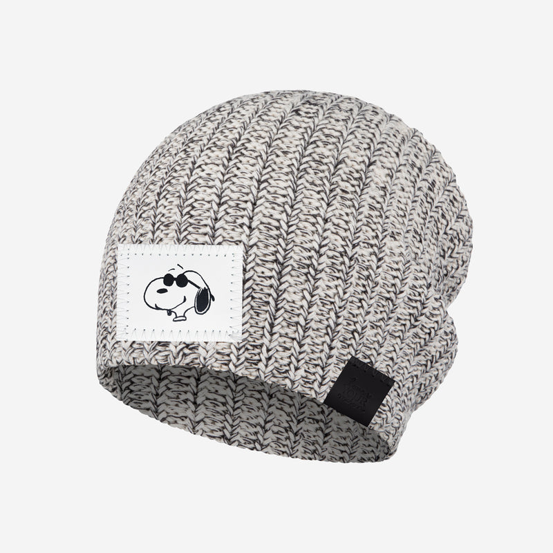 Kids Snoopy Black Speckled Beanie