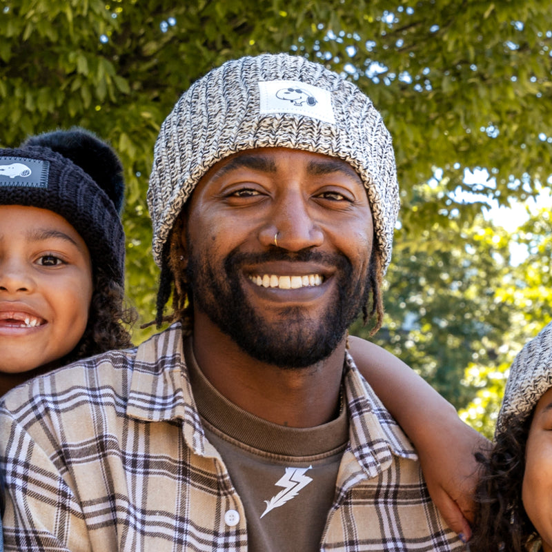 Snoopy Black Speckled Beanie