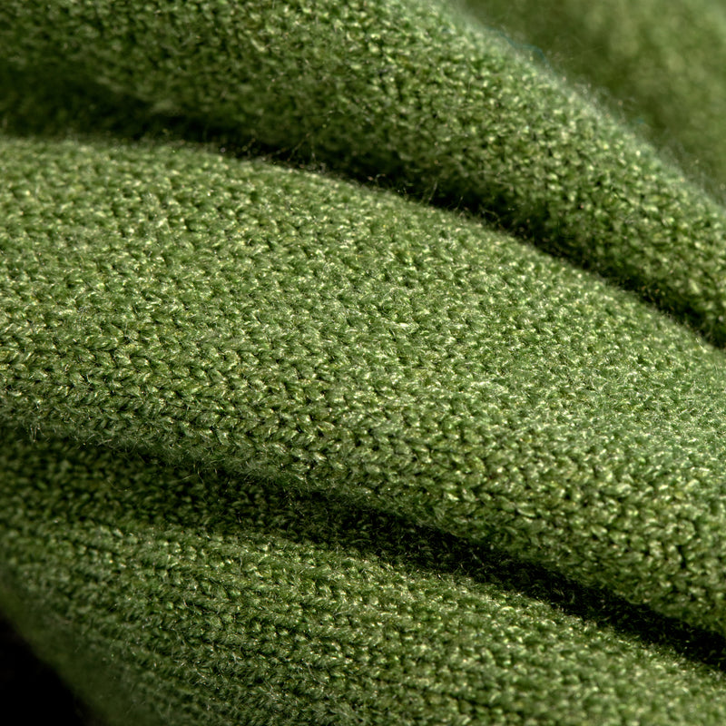 Close-up photo of green beanie