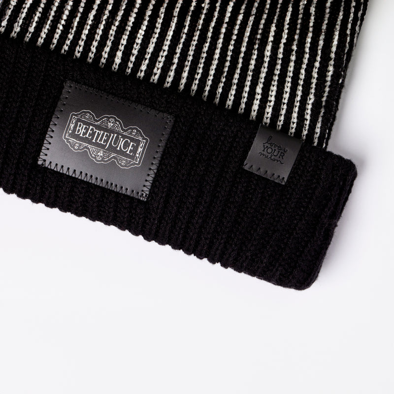 Beetlejuice™ Striped Double Pom Beanie