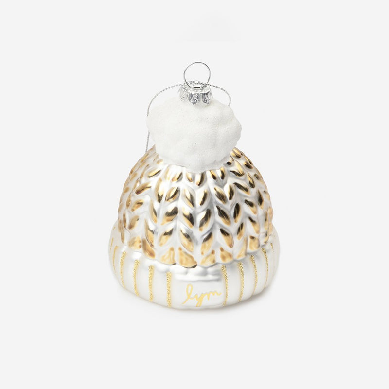 Gold Glass Beanie Ornament