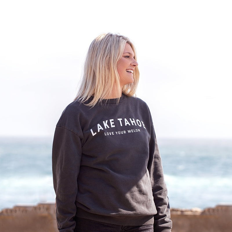 Lake Tahoe Dark Charcoal Crew Sweatshirt