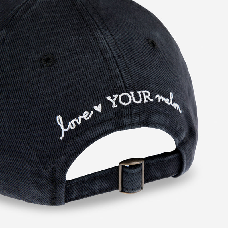 Cat Mom Black Washed Denim Cap