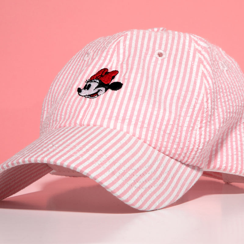 Minnie Mouse Pink Seersucker Cap