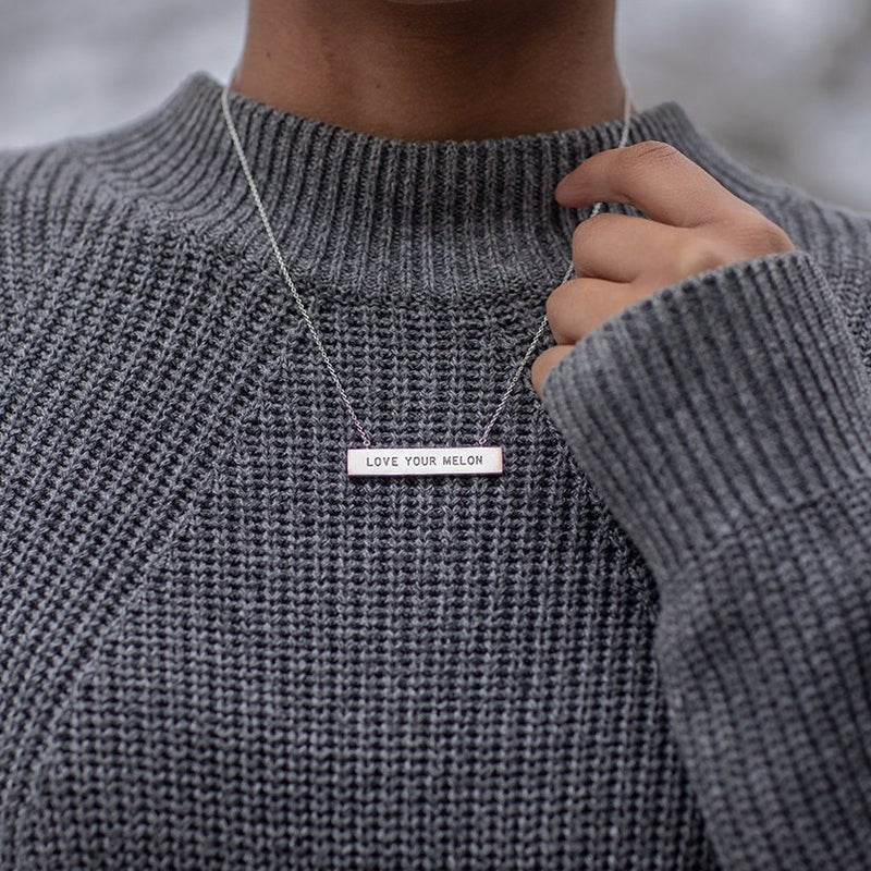 Love Your Melon Gold Bar Necklace
