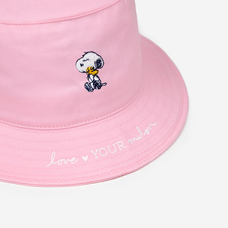 Snoopy and Woodstock Pink Bucket Hat