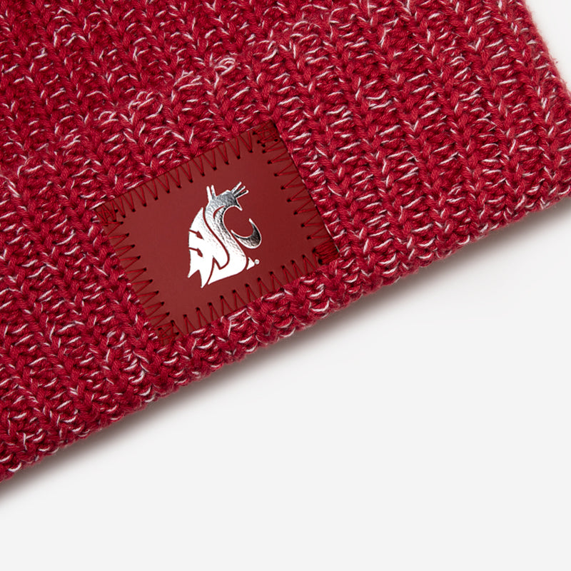 Washington State Cougars Crimson and White Speckled Pom Beanie