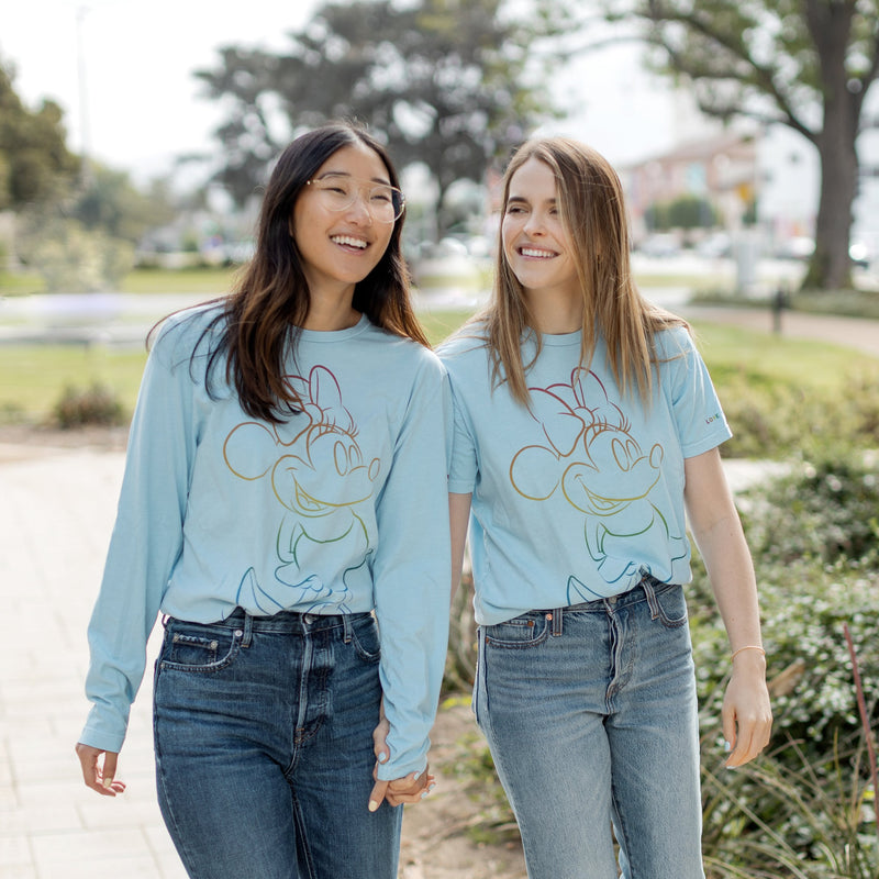 Minnie Mouse PRIDE Light Blue Long Sleeve Shirt